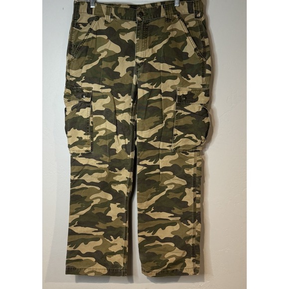Carhartt Pants Mens 36x30 Camouflage Carpenter Cargo Relaxed Fit Hunting Camo - Picture 2 of 13